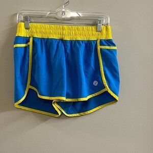 Women's Harper Knit Blue/Yellow Athletic Shorts. Size Large